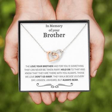 Memory of Your Brother Interlocking Hearts Necklace - Love You This Much
